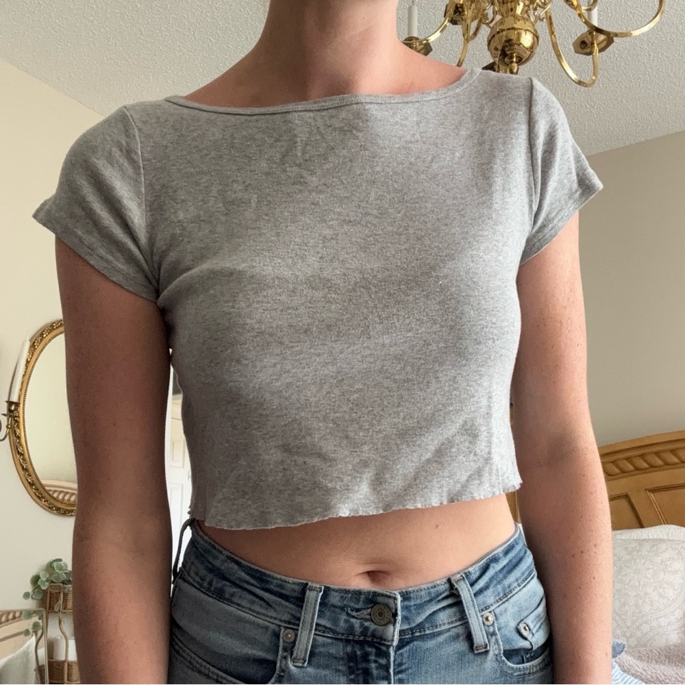 Brandy Melville Gray Crop Top